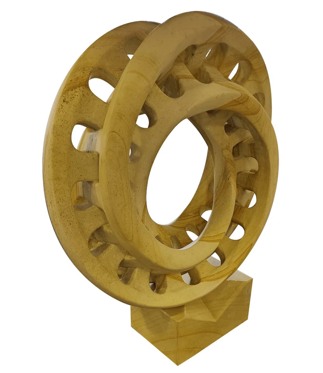 Vortex limestone sculpture at El Dorado Gallery